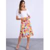 imageAllegra K Floral Skirt for Womens Elastic Waist ALine Midi SkirtsAbstract Floral