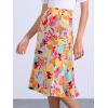 imageAllegra K Floral Skirt for Womens Elastic Waist ALine Midi SkirtsAbstract Floral