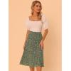 imageAllegra K Floral Skirt for Womens Elastic Waist ALine Midi SkirtsArmy Green