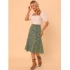 imageAllegra K Floral Skirt for Womens Elastic Waist ALine Midi SkirtsArmy Green
