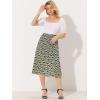 imageAllegra K Floral Skirt for Womens Elastic Waist ALine Midi SkirtsBlack Blue