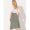 imageAllegra K Floral Skirt for Womens Elastic Waist ALine Midi SkirtsBlack Blue