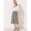 imageAllegra K Floral Skirt for Womens Elastic Waist ALine Midi SkirtsBlack Blue