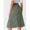 imageAllegra K Floral Skirt for Womens Elastic Waist ALine Midi SkirtsBlack Green