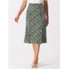 imageAllegra K Floral Skirt for Womens Elastic Waist ALine Midi SkirtsBlack Green