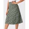 imageAllegra K Floral Skirt for Womens Elastic Waist ALine Midi SkirtsBlack Green