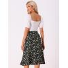 imageAllegra K Floral Skirt for Womens Elastic Waist ALine Midi SkirtsBlack White