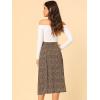 imageAllegra K Floral Skirt for Womens Elastic Waist ALine Midi SkirtsBlack Yellow