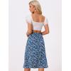 imageAllegra K Floral Skirt for Womens Elastic Waist ALine Midi SkirtsBlue