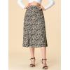 imageAllegra K Floral Skirt for Womens Elastic Waist ALine Midi SkirtsBlue Brown