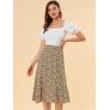 imageAllegra K Floral Skirt for Womens Elastic Waist ALine Midi SkirtsBrown Orange