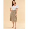 imageAllegra K Floral Skirt for Womens Elastic Waist ALine Midi SkirtsBrown Orange