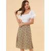 imageAllegra K Floral Skirt for Womens Elastic Waist ALine Midi SkirtsBrown Orange