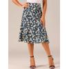 imageAllegra K Floral Skirt for Womens Elastic Waist ALine Midi SkirtsDark Blue