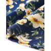 imageAllegra K Floral Skirt for Womens Elastic Waist ALine Midi SkirtsDark Blue