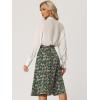 imageAllegra K Floral Skirt for Womens Elastic Waist ALine Midi SkirtsDark Green