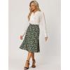imageAllegra K Floral Skirt for Womens Elastic Waist ALine Midi SkirtsDark Green