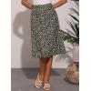 imageAllegra K Floral Skirt for Womens Elastic Waist ALine Midi SkirtsFloral Black White