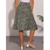 imageAllegra K Floral Skirt for Womens Elastic Waist ALine Midi SkirtsFloral Black White
