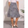 imageAllegra K Floral Skirt for Womens Elastic Waist ALine Midi SkirtsFloral Dark Blue