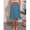 imageAllegra K Floral Skirt for Womens Elastic Waist ALine Midi SkirtsLake Blue