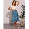 imageAllegra K Floral Skirt for Womens Elastic Waist ALine Midi SkirtsLake Blue