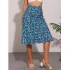 imageAllegra K Floral Skirt for Womens Elastic Waist ALine Midi SkirtsLake Blue
