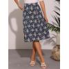 imageAllegra K Floral Skirt for Womens Elastic Waist ALine Midi SkirtsNavy Blue