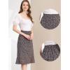 imageAllegra K Floral Skirt for Womens Elastic Waist ALine Midi SkirtsNavy Blue Brown