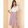 imageAllegra K Floral Skirt for Womens Elastic Waist ALine Midi SkirtsPink