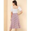 imageAllegra K Floral Skirt for Womens Elastic Waist ALine Midi SkirtsPink