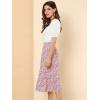 imageAllegra K Floral Skirt for Womens Elastic Waist ALine Midi SkirtsPink