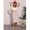 imageAllegra K Floral Skirt for Womens Elastic Waist ALine Midi SkirtsPink Flower