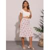 imageAllegra K Floral Skirt for Womens Elastic Waist ALine Midi SkirtsPink Flower