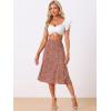 imageAllegra K Floral Skirt for Womens Elastic Waist ALine Midi SkirtsRed