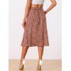 imageAllegra K Floral Skirt for Womens Elastic Waist ALine Midi SkirtsRed