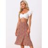 imageAllegra K Floral Skirt for Womens Elastic Waist ALine Midi SkirtsRed