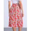 imageAllegra K Floral Skirt for Womens Elastic Waist ALine Midi SkirtsRed Blue