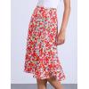 imageAllegra K Floral Skirt for Womens Elastic Waist ALine Midi SkirtsRed Blue