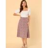 imageAllegra K Floral Skirt for Womens Elastic Waist ALine Midi SkirtsRed White