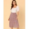 imageAllegra K Floral Skirt for Womens Elastic Waist ALine Midi SkirtsRed White