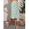 imageAllegra K Floral Skirt for Womens Elastic Waist ALine Midi SkirtsSummer Flower