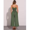 imageAllegra K Linen Jumpsuits for Womens Casual Spaghetti Strap Sleeveless Wide Legs RompersArmy Green