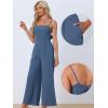 imageAllegra K Linen Jumpsuits for Womens Casual Spaghetti Strap Sleeveless Wide Legs RompersDark Blue