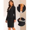 imageAllegra K Suits 2 Piece Skirt Set for Womens Business Office Outfits Collarless Blazer Pencil Skirts Suit SetsBlack