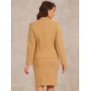 imageAllegra K Suits 2 Piece Skirt Set for Womens Business Office Outfits Collarless Blazer Pencil Skirts Suit SetsBrown