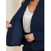 imageAllegra K Suits 2 Piece Skirt Set for Womens Business Office Outfits Collarless Blazer Pencil Skirts Suit SetsDark Blue