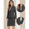 imageAllegra K Suits 2 Piece Skirt Set for Womens Business Office Outfits Collarless Blazer Pencil Skirts Suit SetsDark Grey