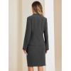 imageAllegra K Suits 2 Piece Skirt Set for Womens Business Office Outfits Collarless Blazer Pencil Skirts Suit SetsDark Grey