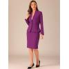 imageAllegra K Suits 2 Piece Skirt Set for Womens Business Office Outfits Collarless Blazer Pencil Skirts Suit SetsDark Purple